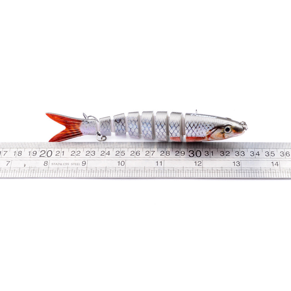 Pike/Bass Fishing Lure – Multi-Jointed Hard Bait with 3D Eyes & Steel Ball Rattle (13.28cm, 19g)