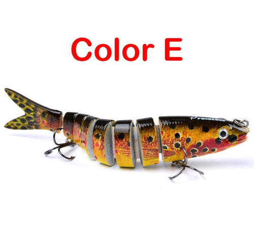 Pike/Bass Fishing Lure – Multi-Jointed Hard Bait with 3D Eyes & Steel Ball Rattle (13.28cm, 19g)