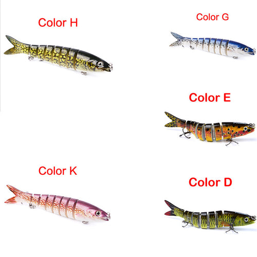 Pike/Bass Fishing Lure – Multi-Jointed Hard Bait with 3D Eyes & Steel Ball Rattle (13.28cm, 19g)