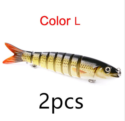 Pike/Bass Fishing Lure – Multi-Jointed Hard Bait with 3D Eyes & Steel Ball Rattle (13.28cm, 19g)