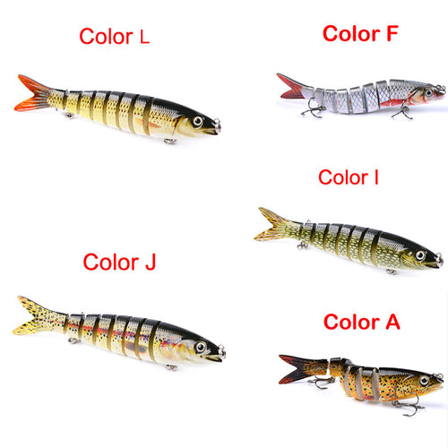 Pike/Bass Fishing Lure – Multi-Jointed Hard Bait with 3D Eyes & Steel Ball Rattle (13.28cm, 19g)