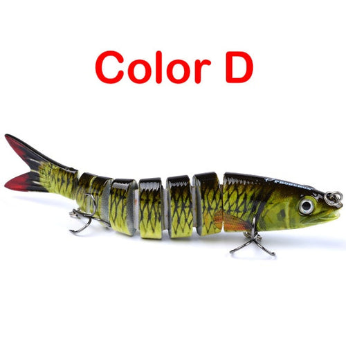 Pike/Bass Fishing Lure – Multi-Jointed Hard Bait with 3D Eyes & Steel Ball Rattle (13.28cm, 19g)