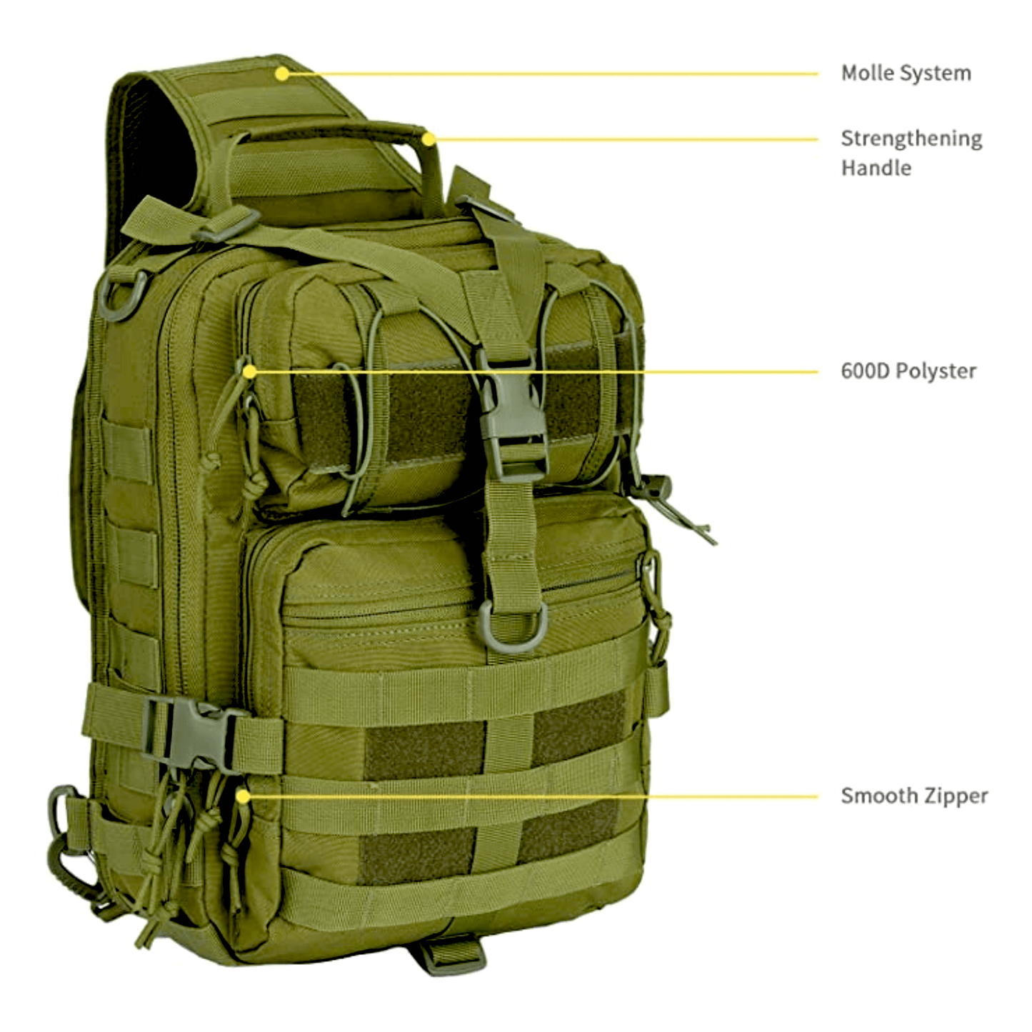Tactical Sling Backpack 15L – Military MOLLE Shoulder Bag for Outdoor