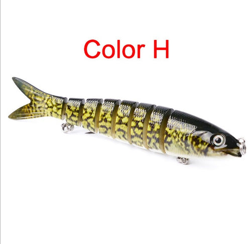 Pike/Bass Fishing Lure – Multi-Jointed Hard Bait with 3D Eyes & Steel Ball Rattle (13.28cm, 19g)