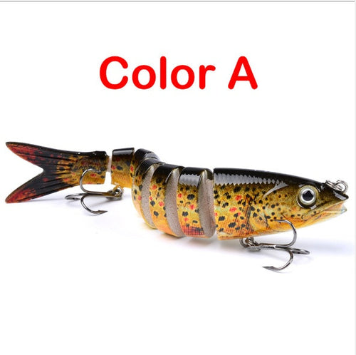 Pike/Bass Fishing Lure – Multi-Jointed Hard Bait with 3D Eyes & Steel Ball Rattle (13.28cm, 19g)