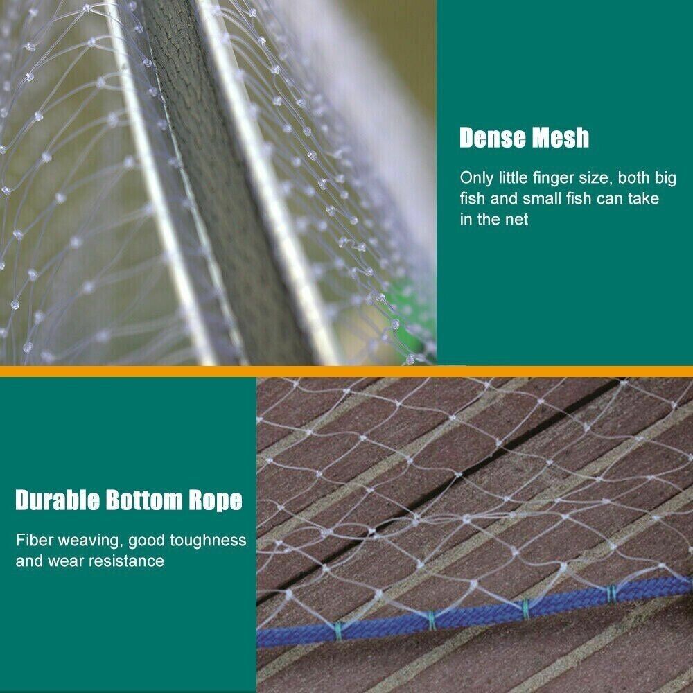 Heavy-Duty Cast Net – 6ft to 16ft Sizes | Nylon Mesh with Zinc Sinkers