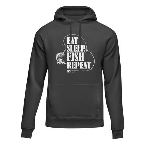 Eat Sleep Fish Repeat Hoodie – Funny Unisex Fishing Sweatshirt for Men & Women