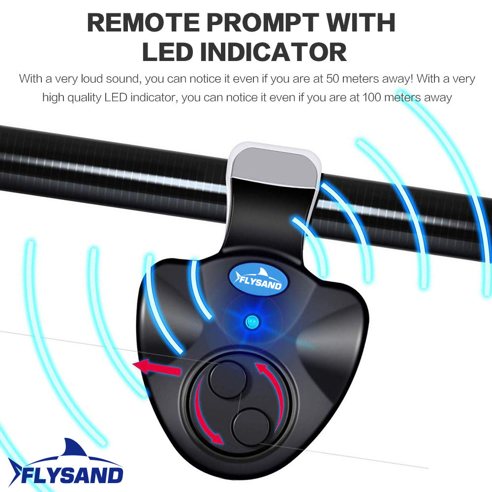 Electronic Fishing Bite Alarm with Rod Clip – Sound & Light Alert