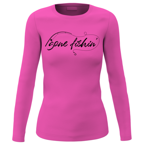 Gone Fishing V2 with Rod Women’s Long Sleeve Shirt – Bold Outdoor Style Meets All-Day Comfort