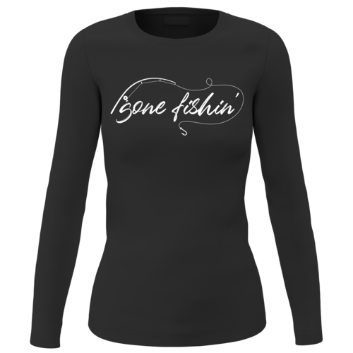Gone Fishing V2 with Rod Women’s Long Sleeve Shirt – Bold Outdoor Style Meets All-Day Comfort