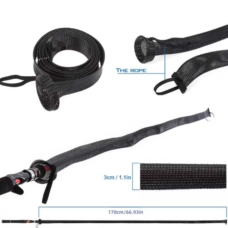 Rod Sleeve – 1.7m Fishing Pole Cover, Breathable PET Mesh