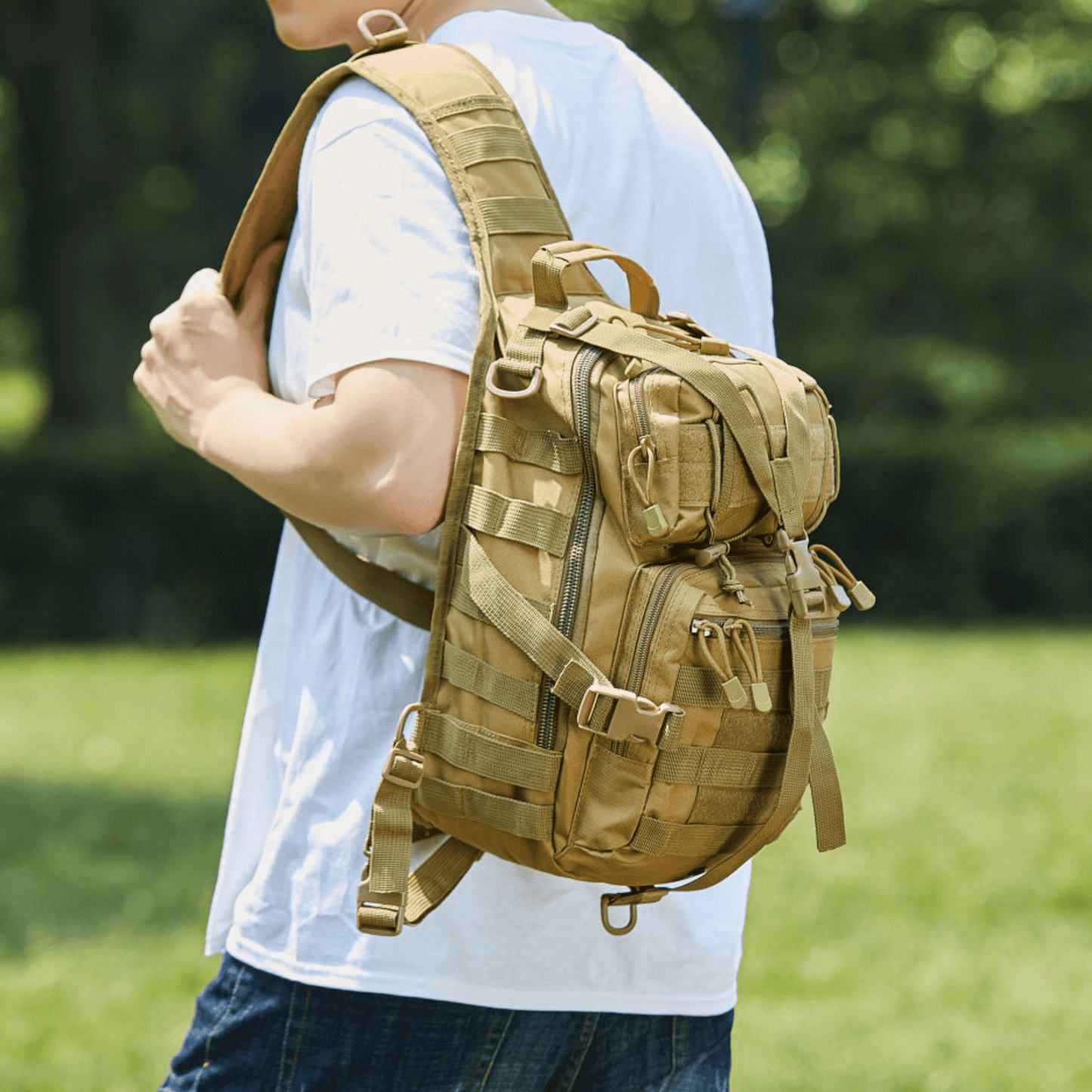 Tactical Sling Backpack 15L – Military MOLLE Shoulder Bag for Outdoor