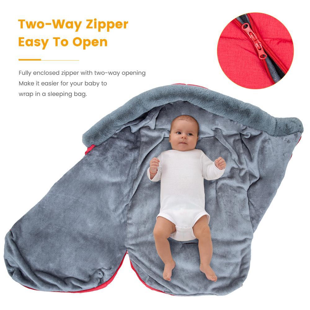 Winter Baby Sleeping Bag – Hooded Infant Stroller Sleepsack with Faux Fur Collar