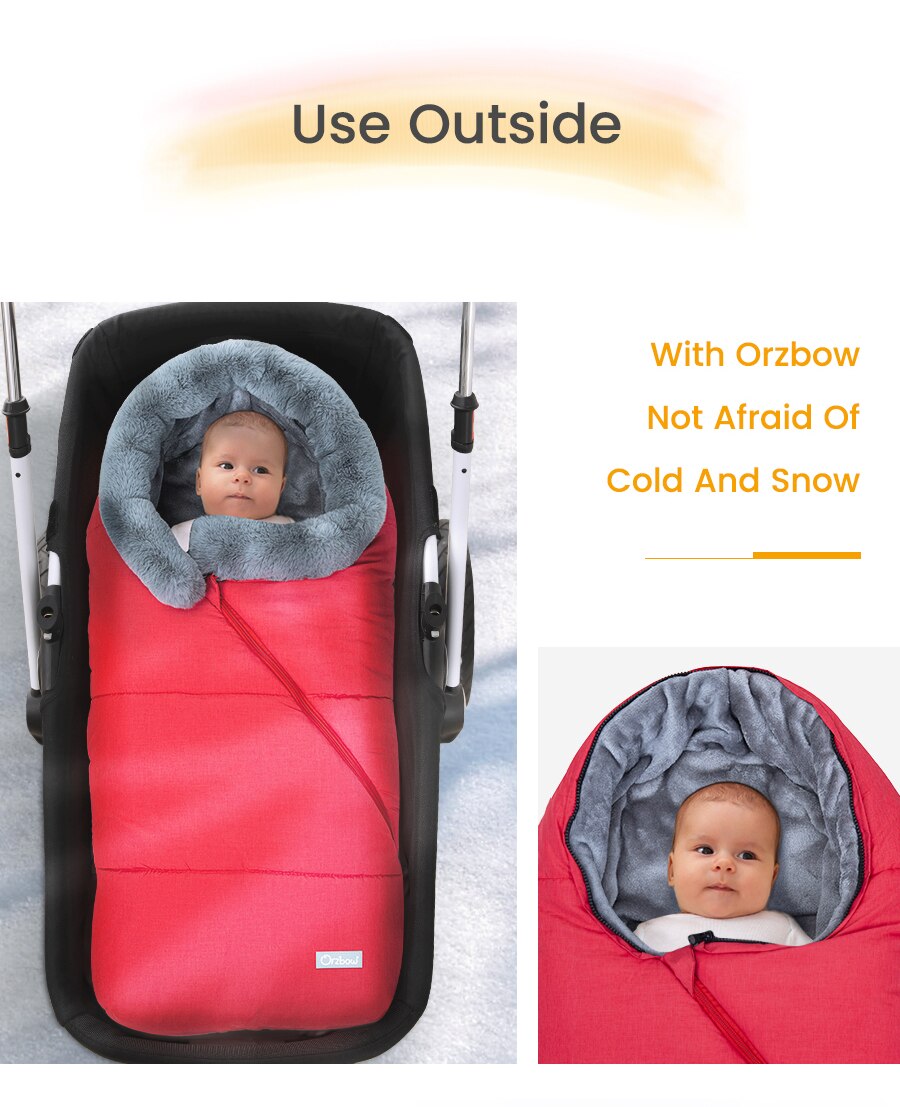 Winter Baby Sleeping Bag – Hooded Infant Stroller Sleepsack with Faux Fur Collar