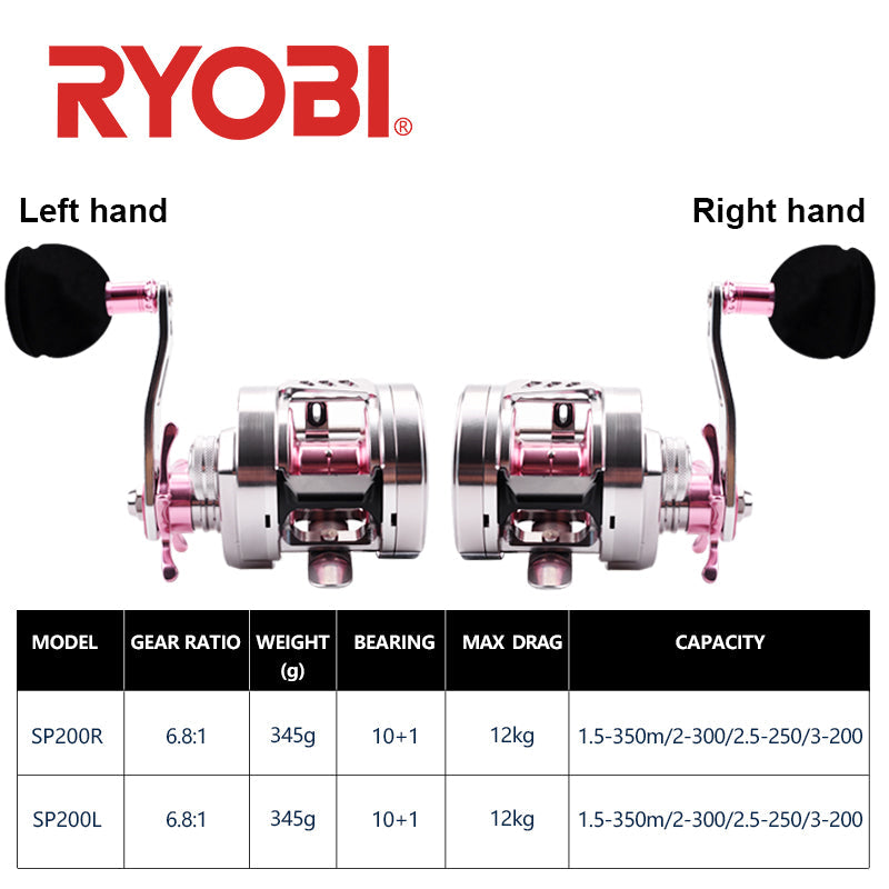 SP200R / SP200L Full Metal Jigging Reel – 10+1BB | 6.8:1 Gear Ratio | Max Drag 12kg