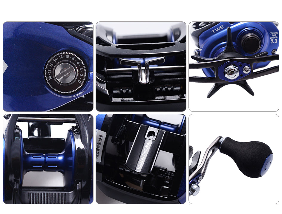 200HS / 200HSL COASTAL-TWS Baitcasting Reel – 7.3:1 Gear Ratio | SV Spool | 8BB | Max Drag 7kg