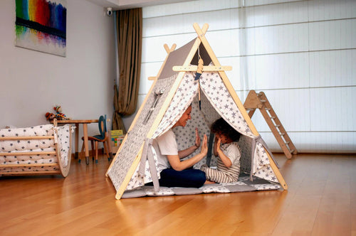 XL Bunny Play Tent & Play Mat Set – Indoor & Outdoor Kids Teepee Tent with Lights