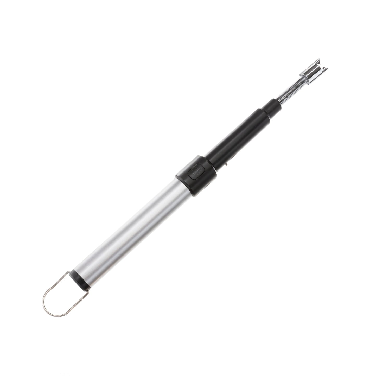 Flameless Extendable Electric Lighter – Rechargeable &amp; Windproof (Silver)