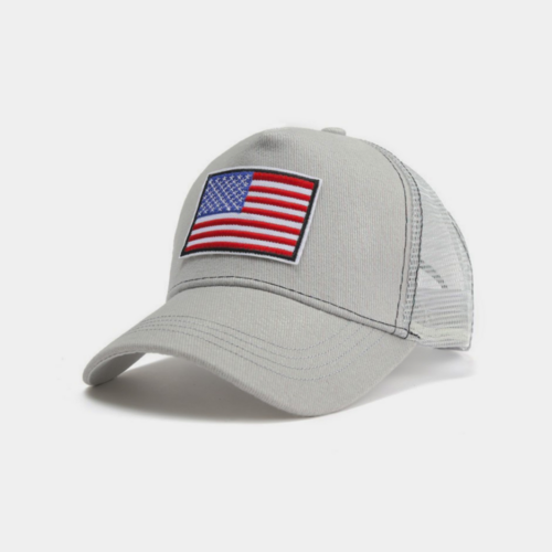 American Flag Trucker Hat – Breathable Mesh, Adjustable Snapback