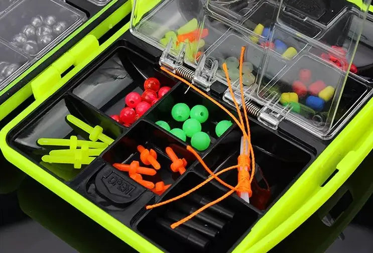 184-Piece Fishing Tackle Box Set – Compact Outdoor Fishing Accessories Kit with Hooks, Weights, Swivels &amp; More