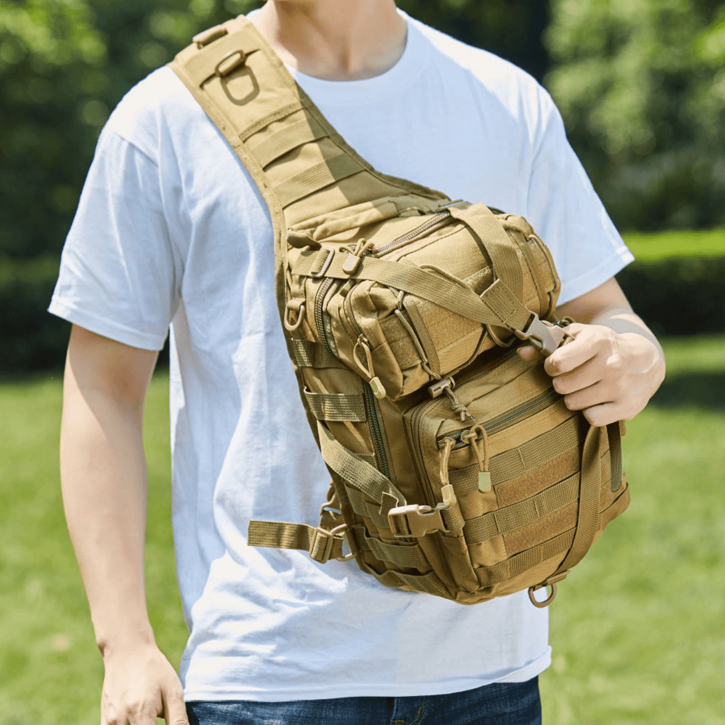 Tactical Sling Backpack 15L – Military MOLLE Shoulder Bag for Outdoor