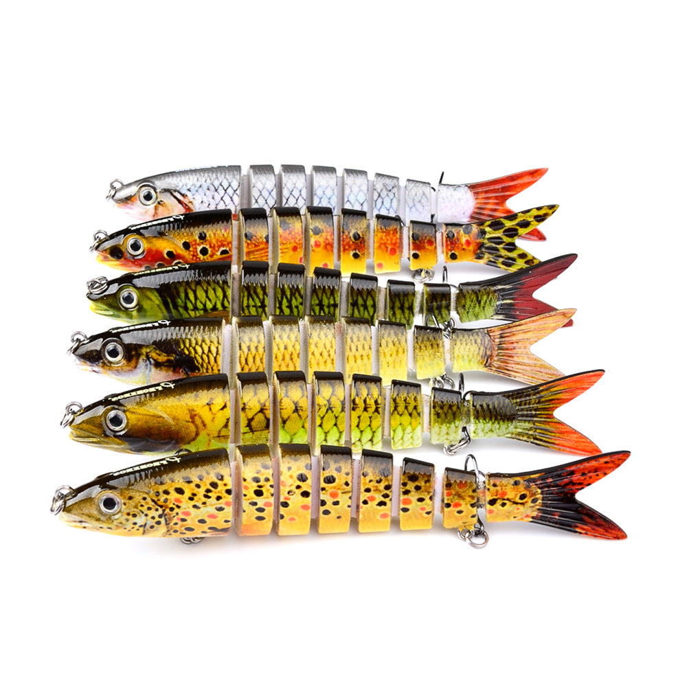 Pike/Bass Fishing Lure – Multi-Jointed Hard Bait with 3D Eyes & Steel Ball Rattle (13.28cm, 19g)
