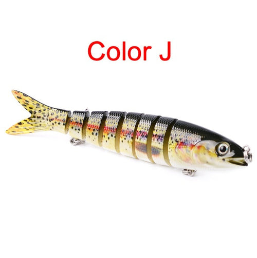 Pike/Bass Fishing Lure – Multi-Jointed Hard Bait with 3D Eyes & Steel Ball Rattle (13.28cm, 19g)