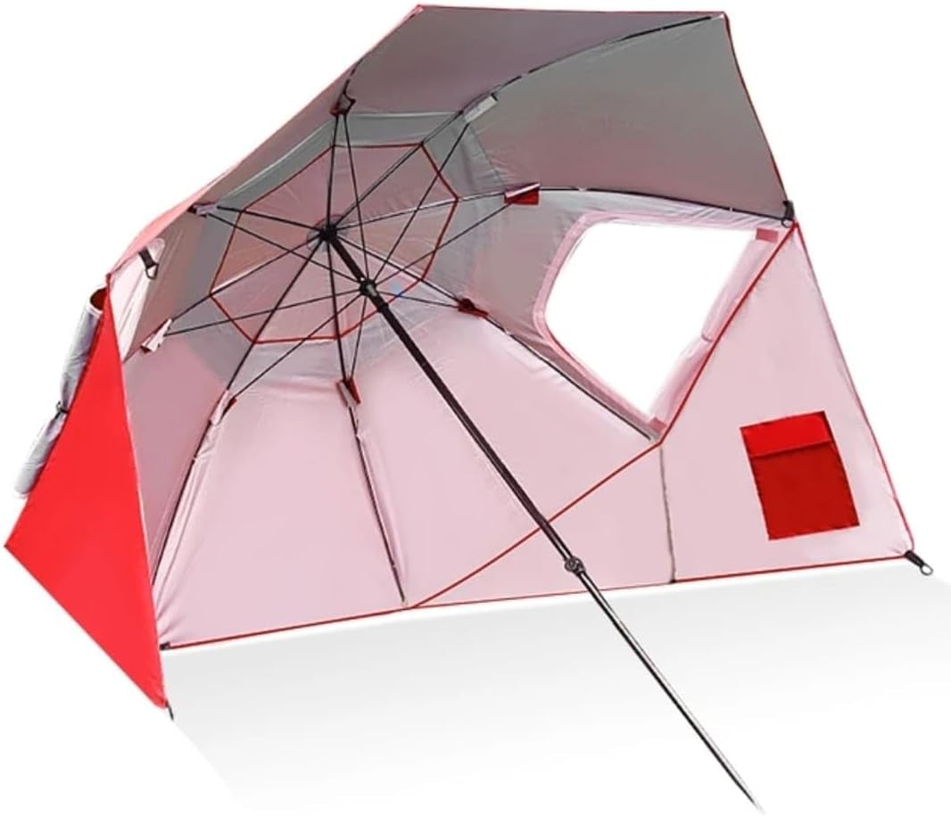 Super-Brella SPF 50+ Sun &amp; Rain Canopy Umbrella – All-Weather Beach, Camping &amp; Sports Shelter