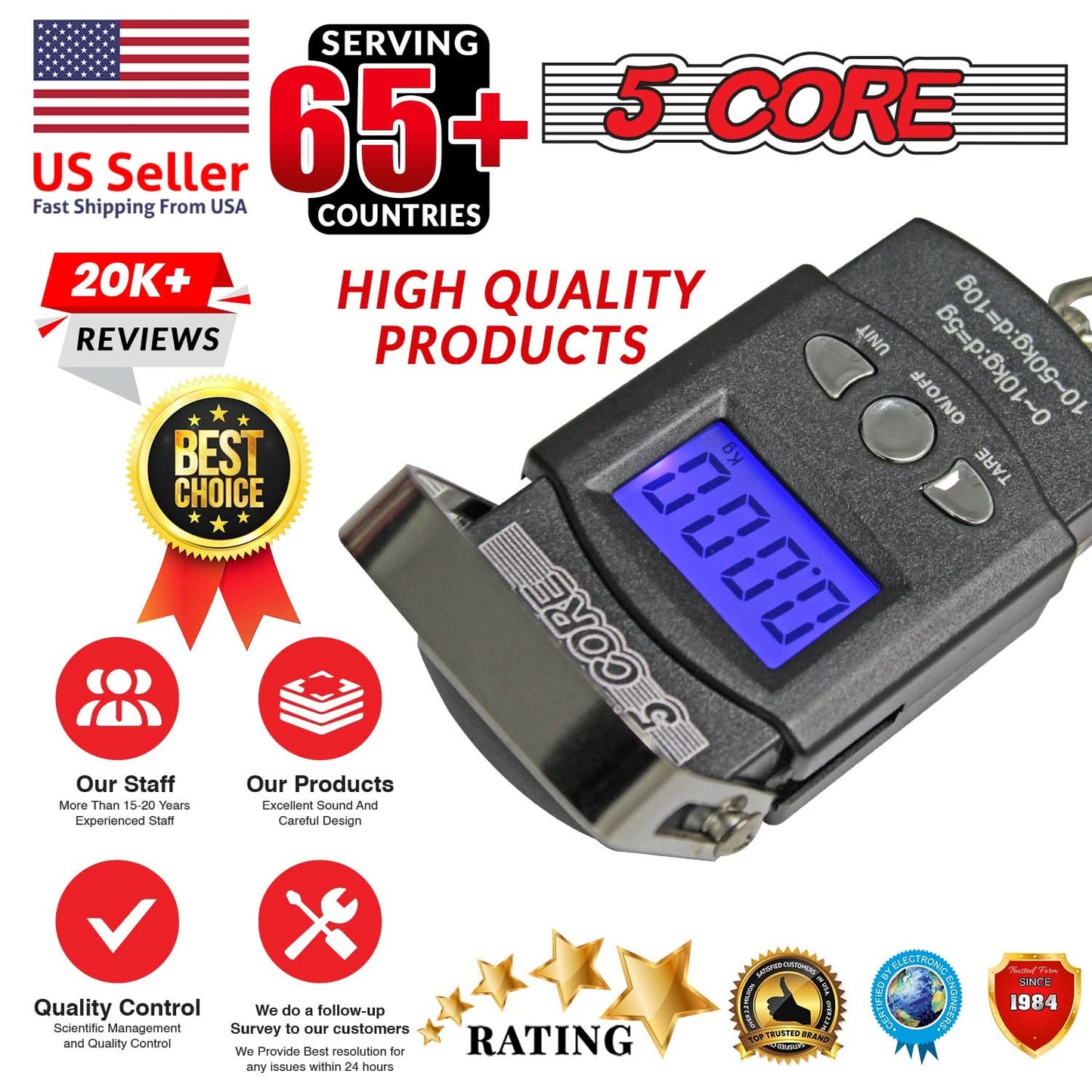 Digital Fishing Scale with Measuring Tape – Precise, Durable &amp; Portable for Anglers