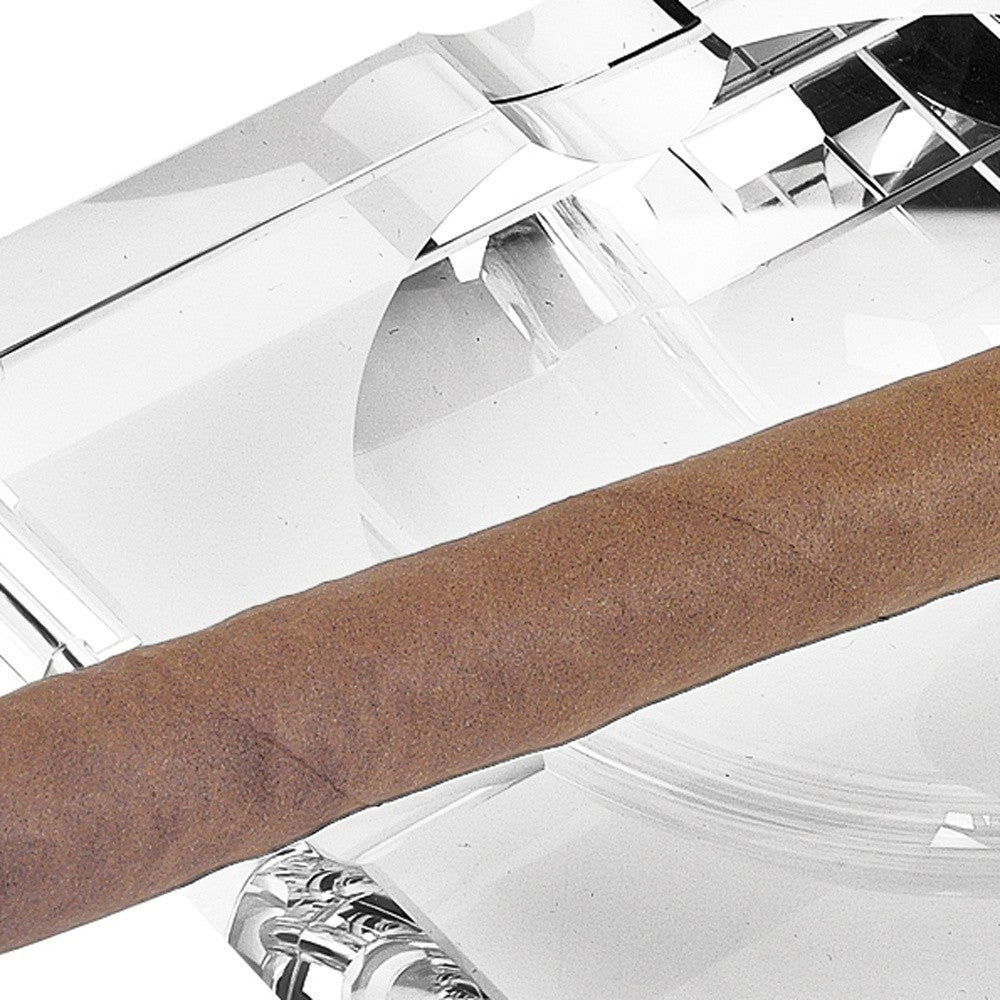 7" Handcrafted Square Crystal Cigar Ashtray – Elegant, Lead-Free Optical Glass