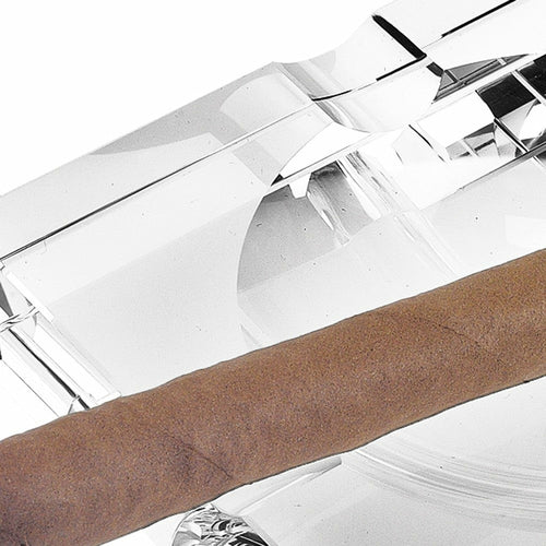 7" Handcrafted Square Crystal Cigar Ashtray – Elegant, Lead-Free Optical Glass