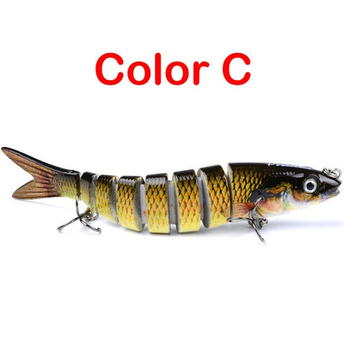 Pike/Bass Fishing Lure – Multi-Jointed Hard Bait with 3D Eyes & Steel Ball Rattle (13.28cm, 19g)