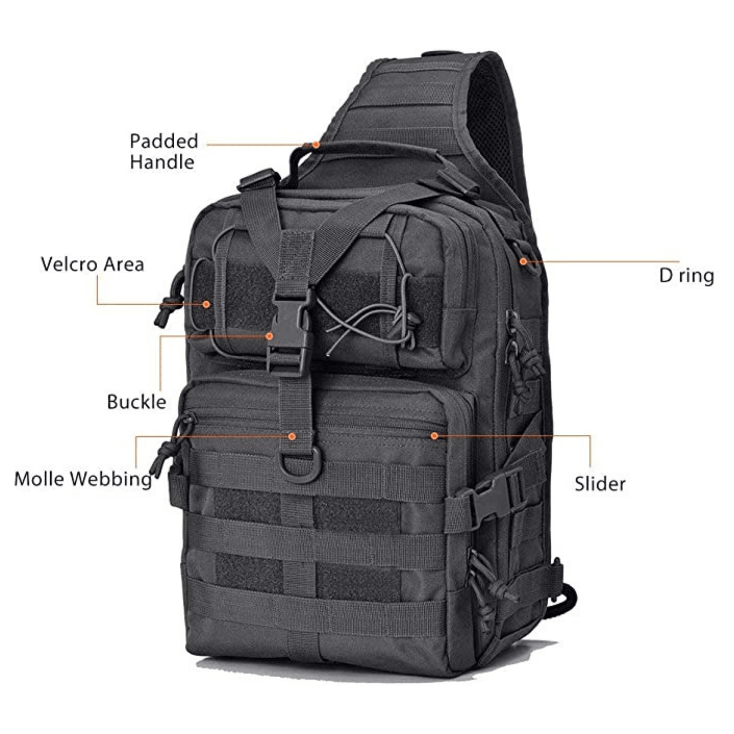 Tactical Sling Backpack 15L – Military MOLLE Shoulder Bag for Outdoor