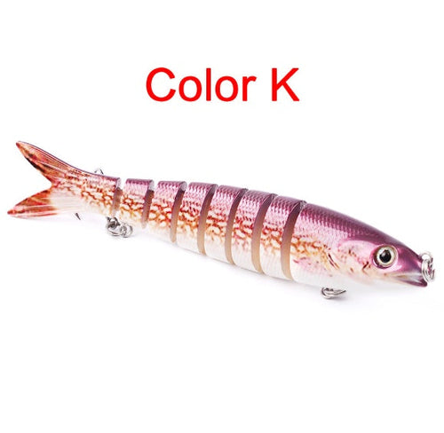 Pike/Bass Fishing Lure – Multi-Jointed Hard Bait with 3D Eyes & Steel Ball Rattle (13.28cm, 19g)