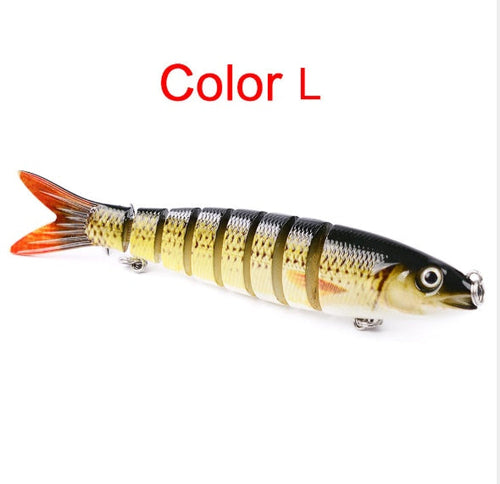 Pike/Bass Fishing Lure – Multi-Jointed Hard Bait with 3D Eyes & Steel Ball Rattle (13.28cm, 19g)
