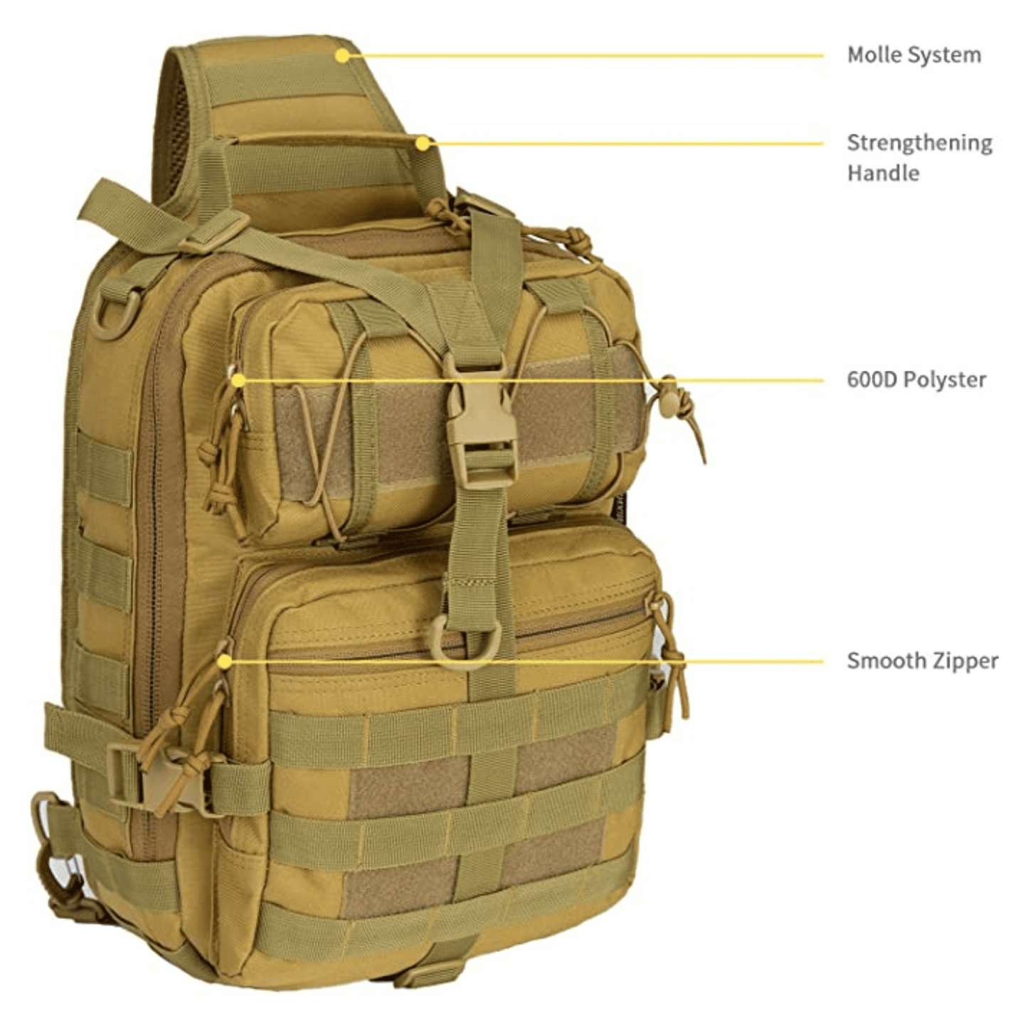 Tactical Sling Backpack 15L – Military MOLLE Shoulder Bag for Outdoor