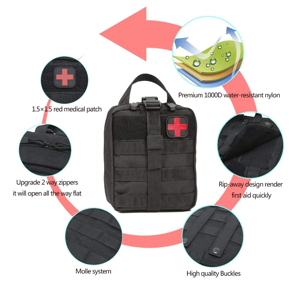 Tactical First Aid Kit Medical Molle Rip Away EMT IFAK Survival Emerge