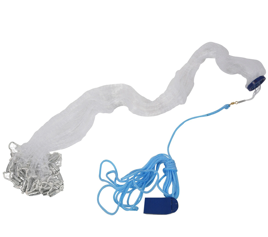 Heavy-Duty Cast Net – 6ft to 16ft Sizes | Nylon Mesh with Zinc Sinkers