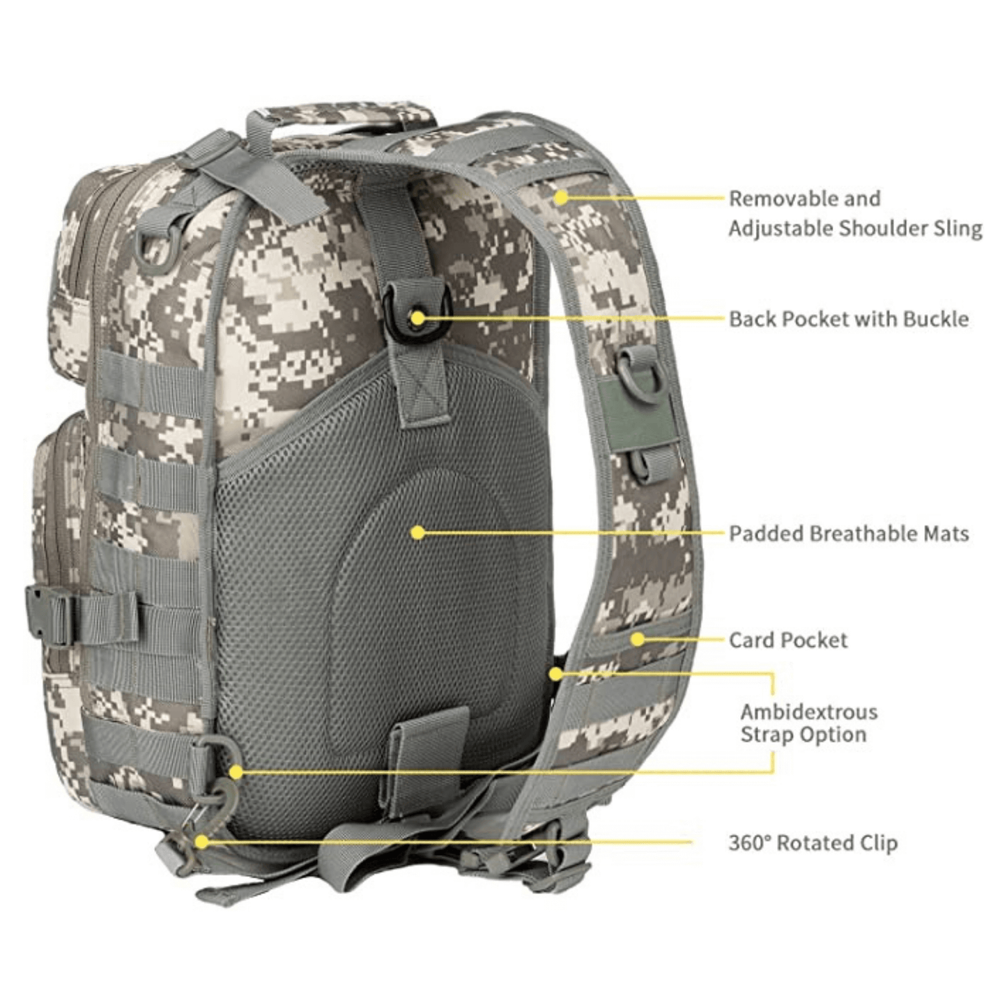 Tactical Sling Backpack 15L – Military MOLLE Shoulder Bag for Outdoor