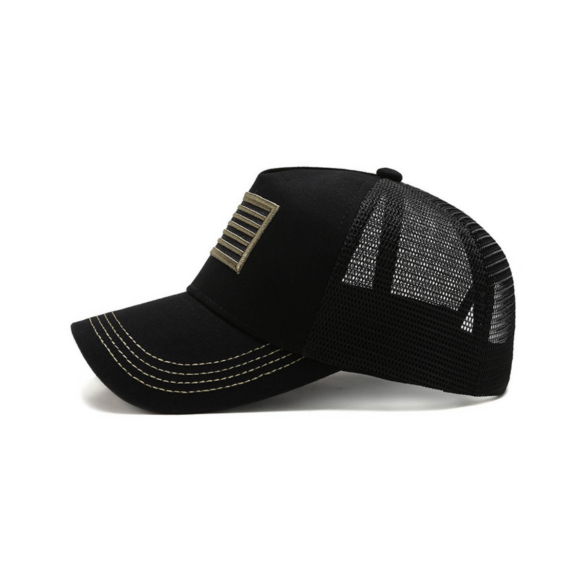 American Flag Trucker Hat – Breathable Mesh, Adjustable Snapback