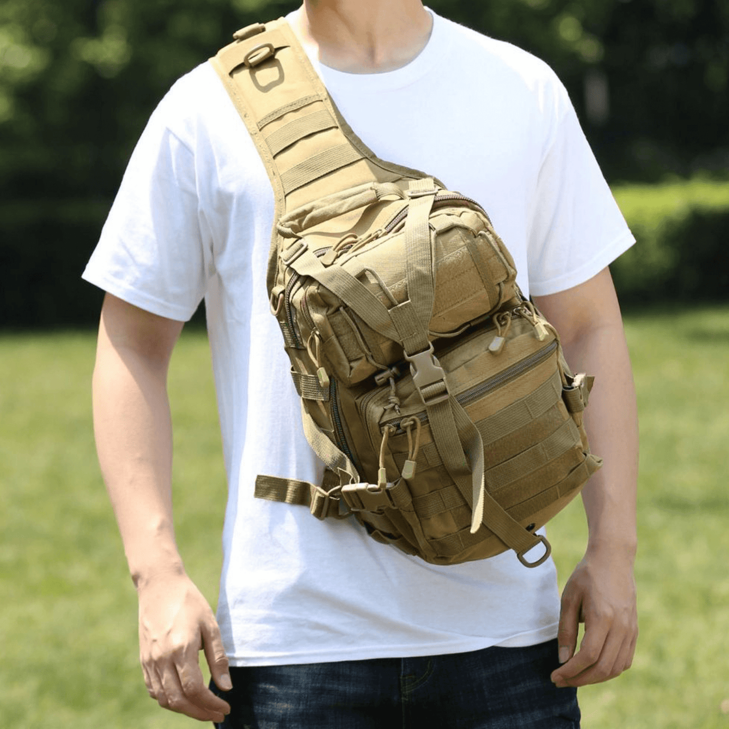 Tactical Sling Backpack 15L – Military MOLLE Shoulder Bag for Outdoor