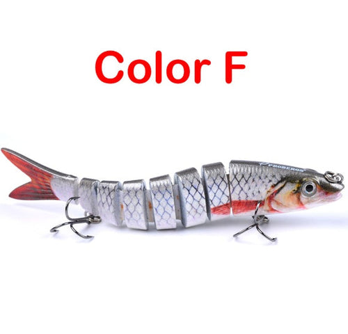 Pike/Bass Fishing Lure – Multi-Jointed Hard Bait with 3D Eyes & Steel Ball Rattle (13.28cm, 19g)