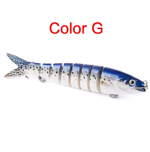 Pike/Bass Fishing Lure – Multi-Jointed Hard Bait with 3D Eyes & Steel Ball Rattle (13.28cm, 19g)