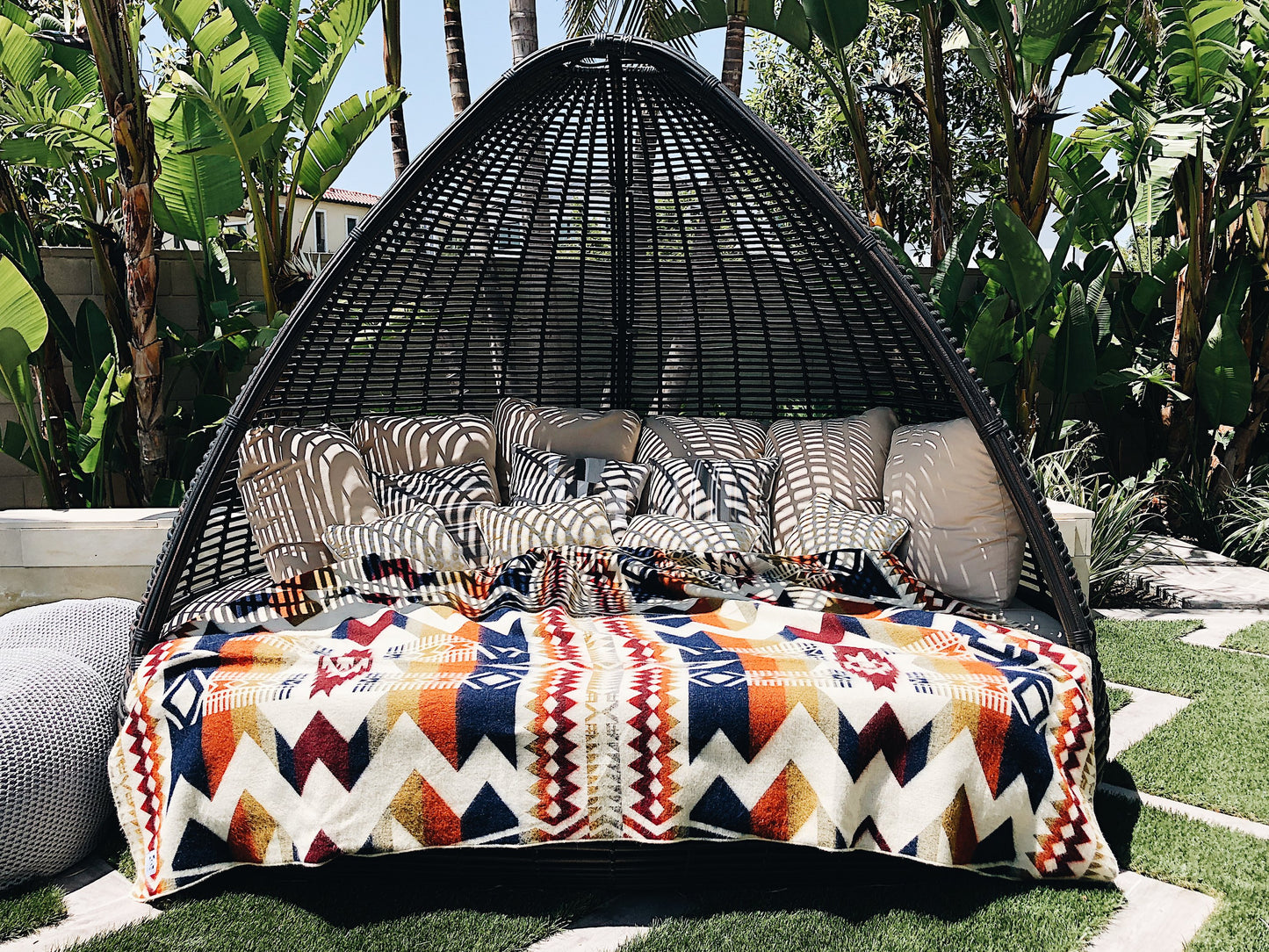 Awa Blanket – Vibrant Autumn | Handwoven Reversible Blanket Made in Ecuador
