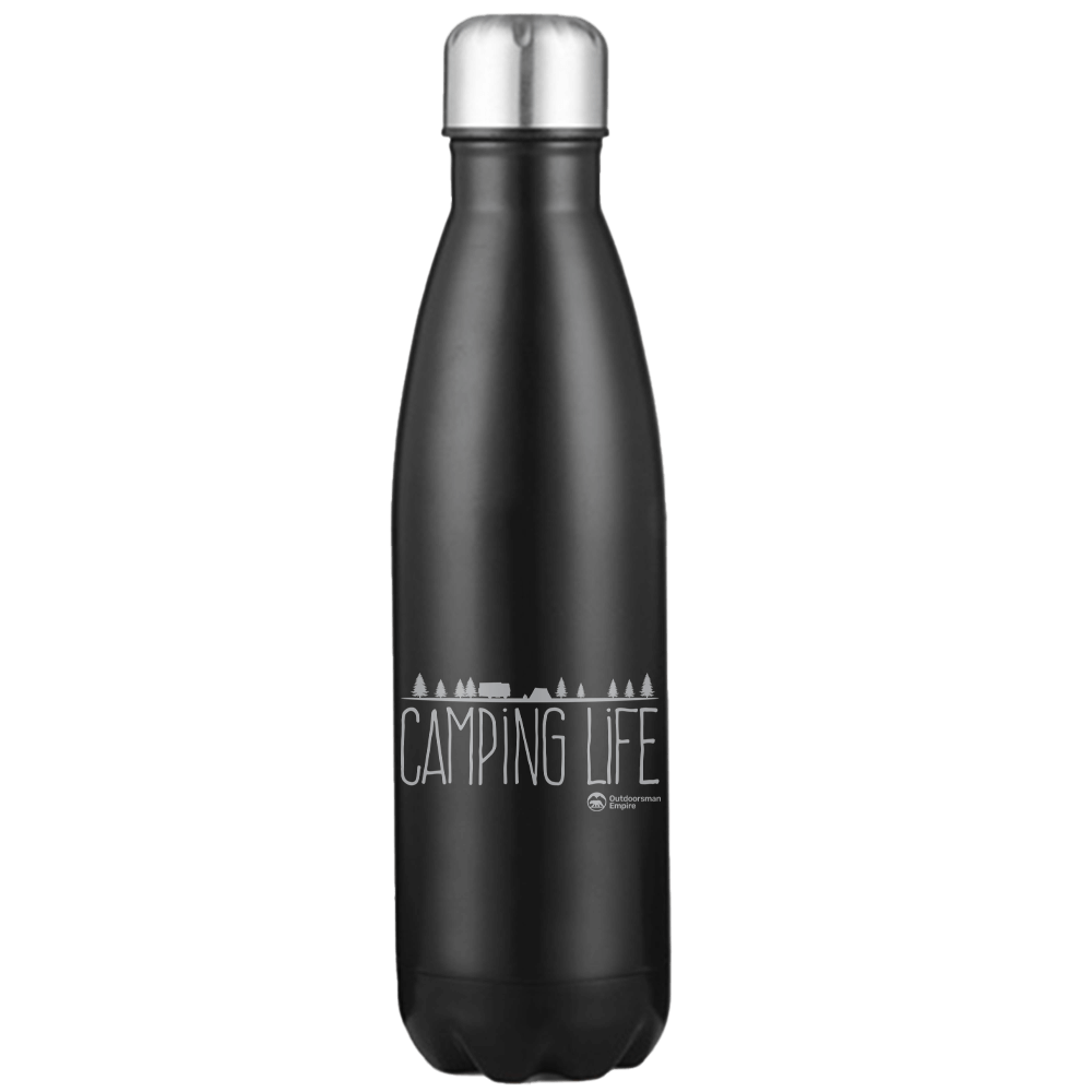 camping life 17oz stainless steel water bottle double wall insulated and leakproof with uv printed design durable lightweight and eco friendly hydration for camping hiking gym and travel