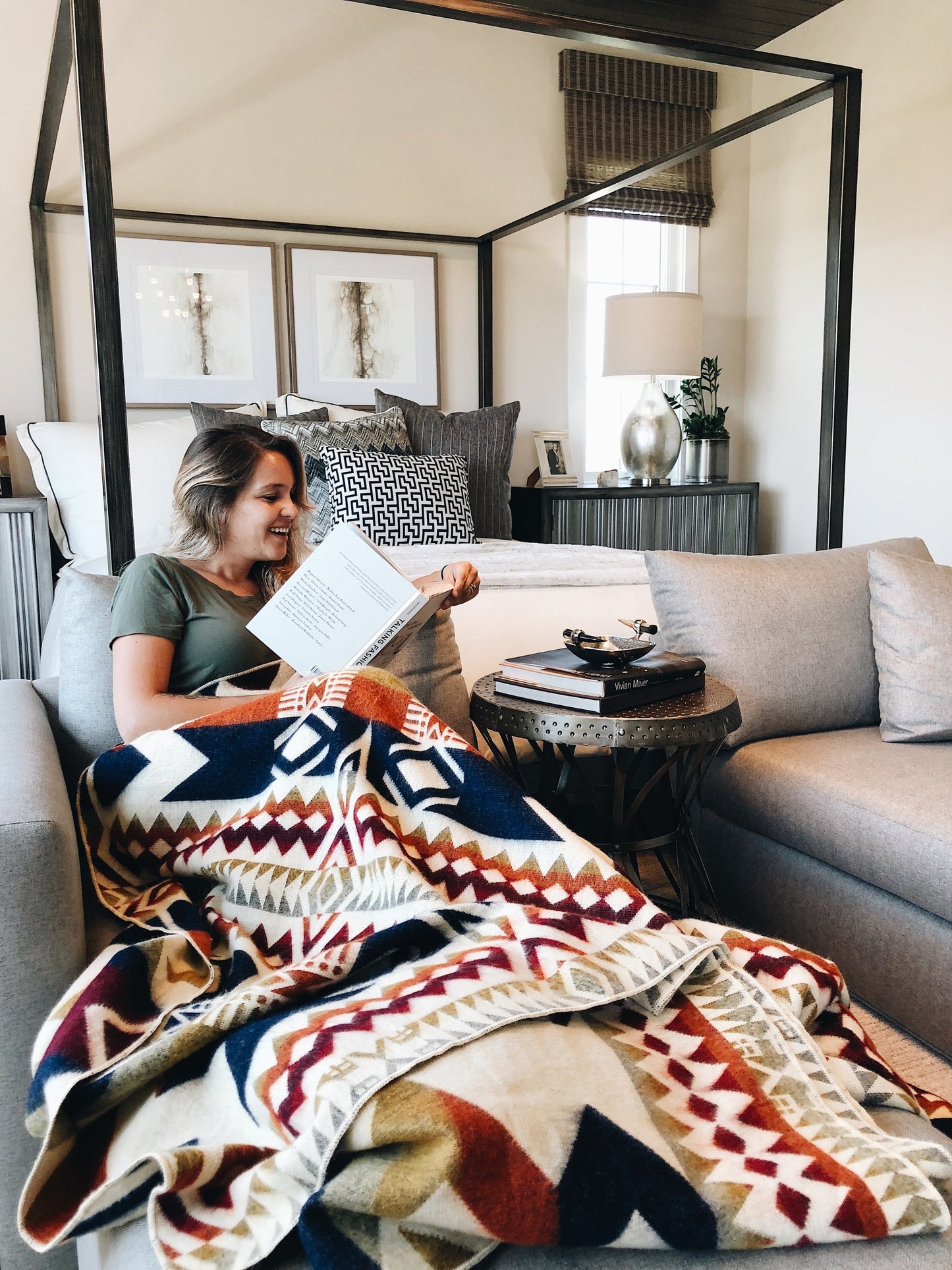 Awa Blanket – Vibrant Autumn | Handwoven Reversible Blanket Made in Ecuador