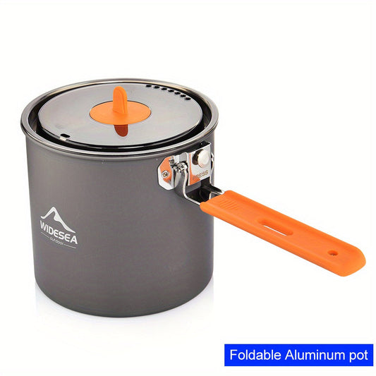 16L non-stick camping cookware set with stackable lightweight design for outdoor cooking hiking and multi-day camping trips
