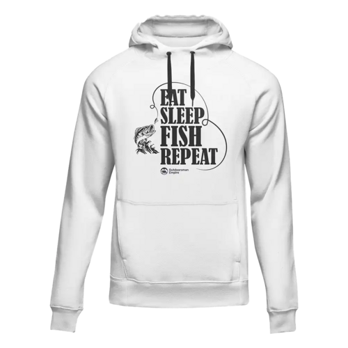 Eat Sleep Fish Repeat Hoodie – Funny Unisex Fishing Sweatshirt for Men & Women