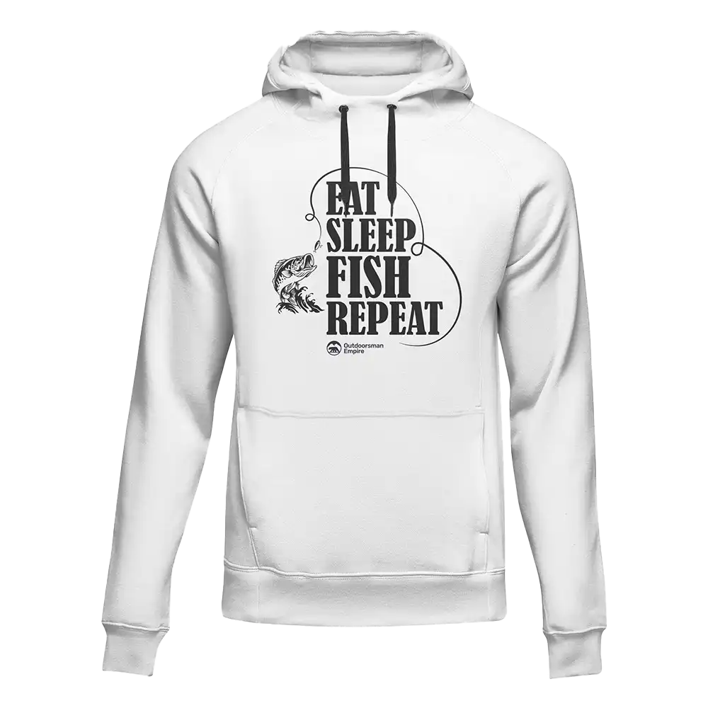 Eat Sleep Fish Repeat Hoodie – Funny Unisex Fishing Sweatshirt for Men & Women
