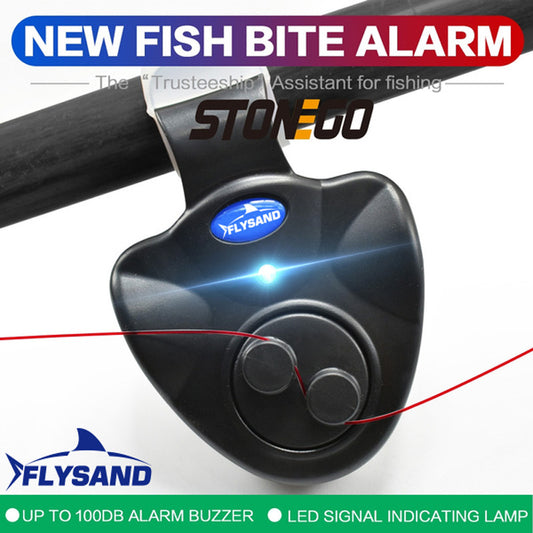Compact electronic fishing bite alarm with sound and flashing light. Clips to rod for instant bite detection, ideal for day and night fishing. Easy to use and reliable.